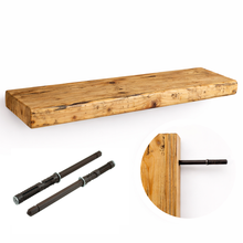 Lade das Bild in den Galerie-Viewer, Wandregal Altholz schwebend