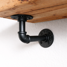 Lade das Bild in den Galerie-Viewer, Wandregal Altholz mit Rohrhalterung
